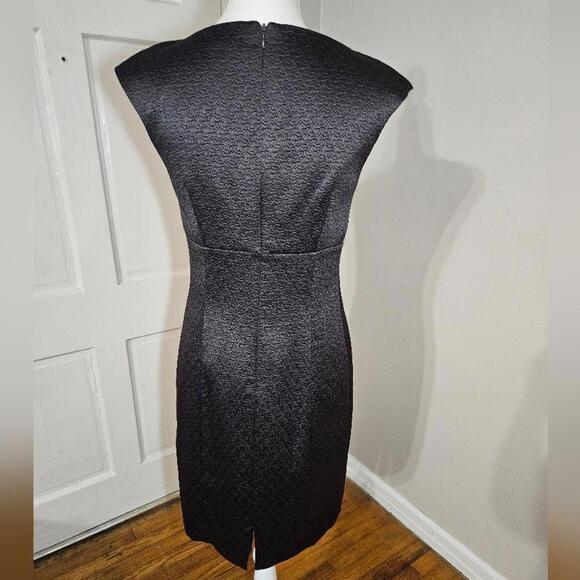 Calvin Klein Black Dress with Structured Cap Sleeves - Picture 5 of 6